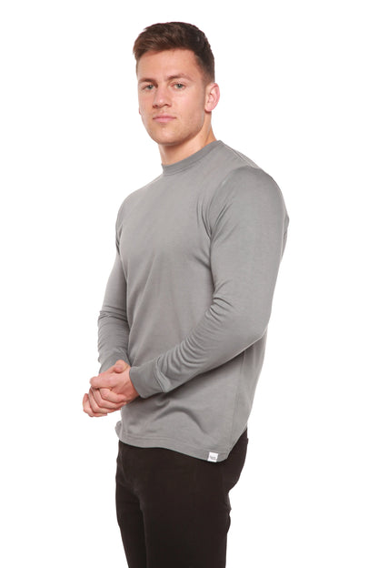 Custom Printed Men's Bamboo Viscose/Organic Cotton Long Sleeve T-Shirt Spun Bamboo