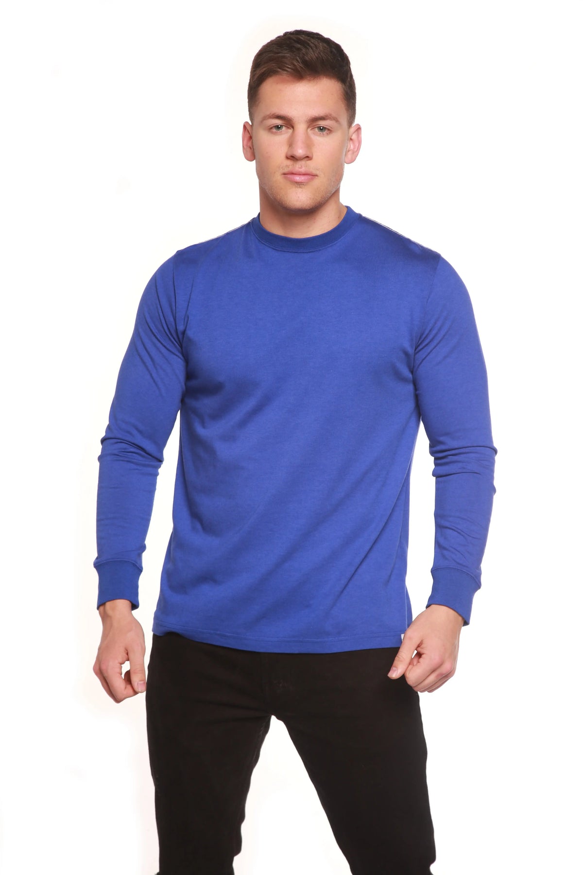 Custom Printed Men's Bamboo Viscose/Organic Cotton Long Sleeve T-Shirt Spun Bamboo