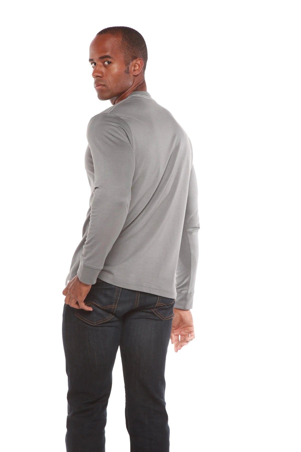 Men's Bamboo Viscose/Organic Cotton Long Sleeve T-Shirt Spun Bamboo