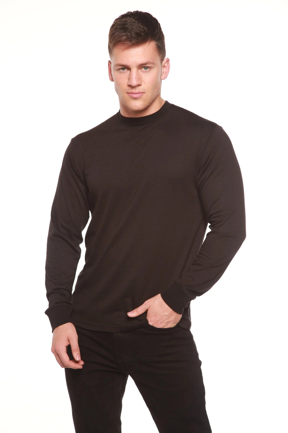 Men's Bamboo Viscose/Organic Cotton Long Sleeve T-Shirt Spun Bamboo
