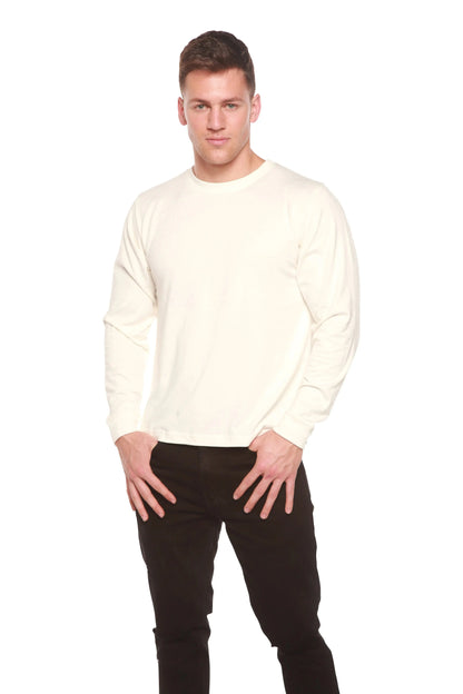 Custom Printed Men's Bamboo Viscose/Organic Cotton Long Sleeve T-Shirt Spun Bamboo