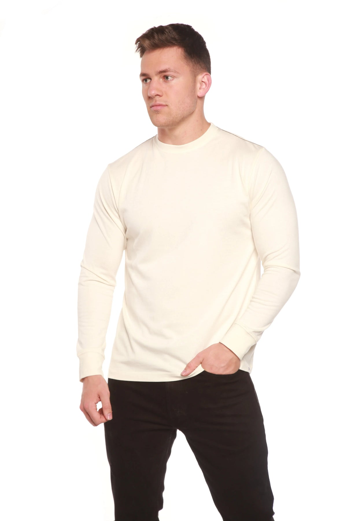 Men's Bamboo Viscose/Organic Cotton Long Sleeve T-Shirt Spun Bamboo
