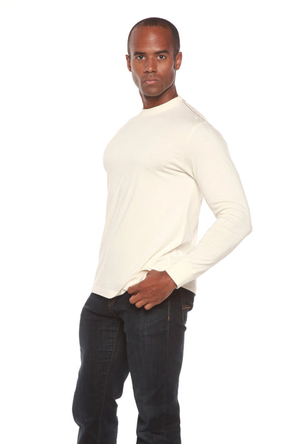 Custom Printed Men's Bamboo Viscose/Organic Cotton Long Sleeve T-Shirt Spun Bamboo