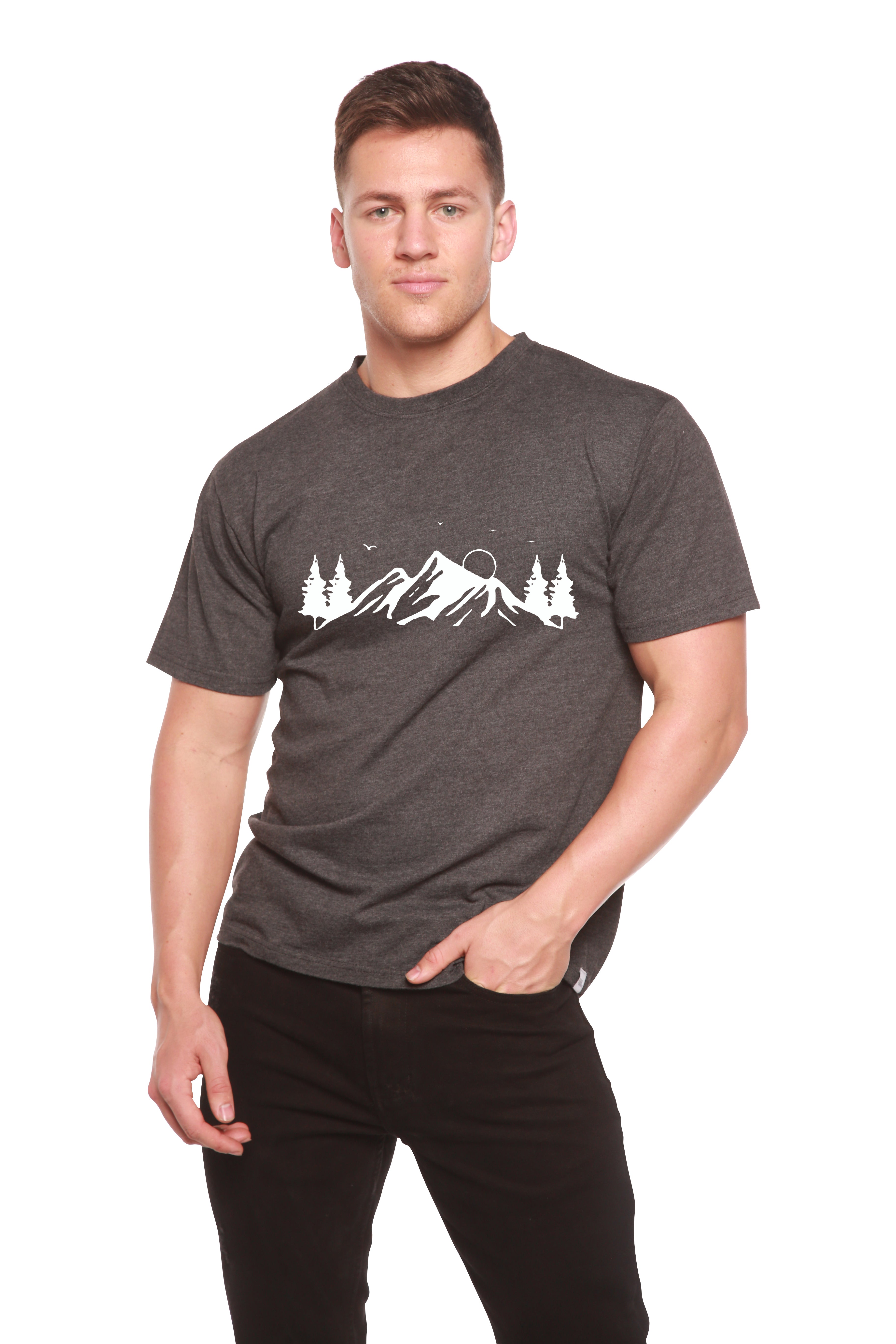 Men's Bamboo Viscose/Organic Cotton Short Sleeve T-Shirt with Print Mauna Kea Spun Bamboo