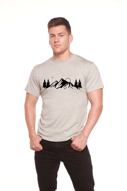Men's Bamboo Viscose/Organic Cotton Short Sleeve T-Shirt with Print Mauna Kea Spun Bamboo