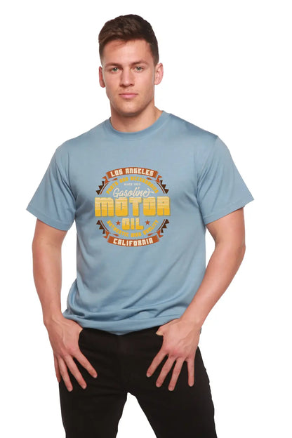 Motor oil Men's Bamboo Viscose/Organic Cotton Short Sleeve Graphic T-Shirt Spun Bamboo