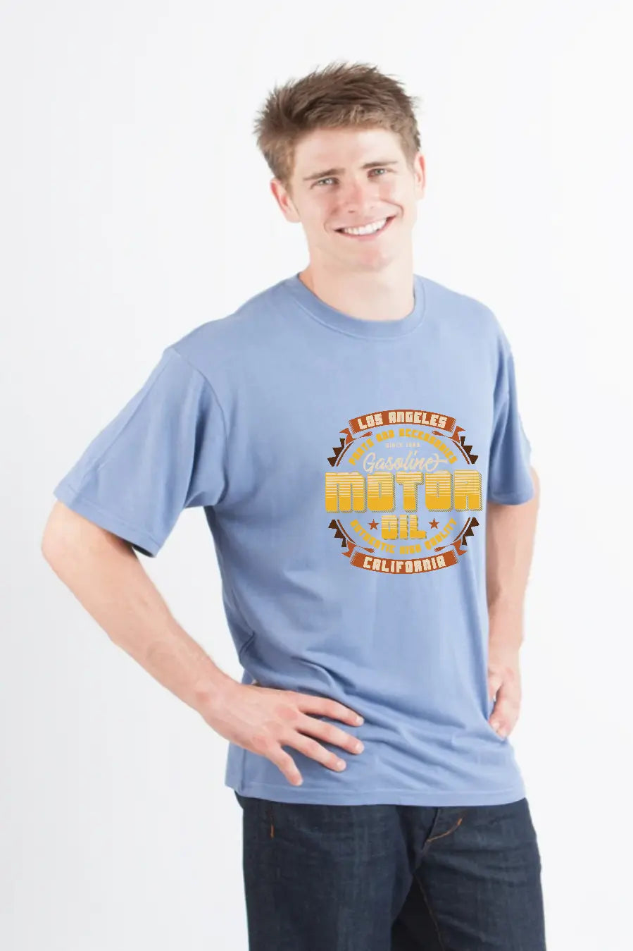 Motor oil Men's Bamboo Viscose/Organic Cotton Short Sleeve Graphic T-Shirt Spun Bamboo