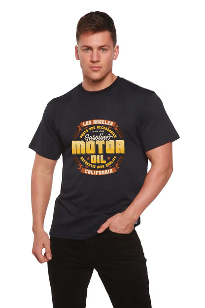 Motor oil Men's Bamboo Viscose/Organic Cotton Short Sleeve Graphic T-Shirt Spun Bamboo