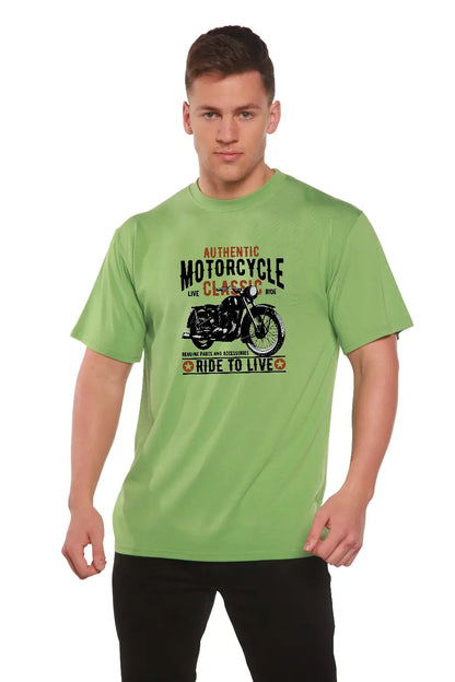 Motorcycle Classic Men's Bamboo Viscose/Organic Cotton Short Sleeve Graphic T-Shirt Spun Bamboo