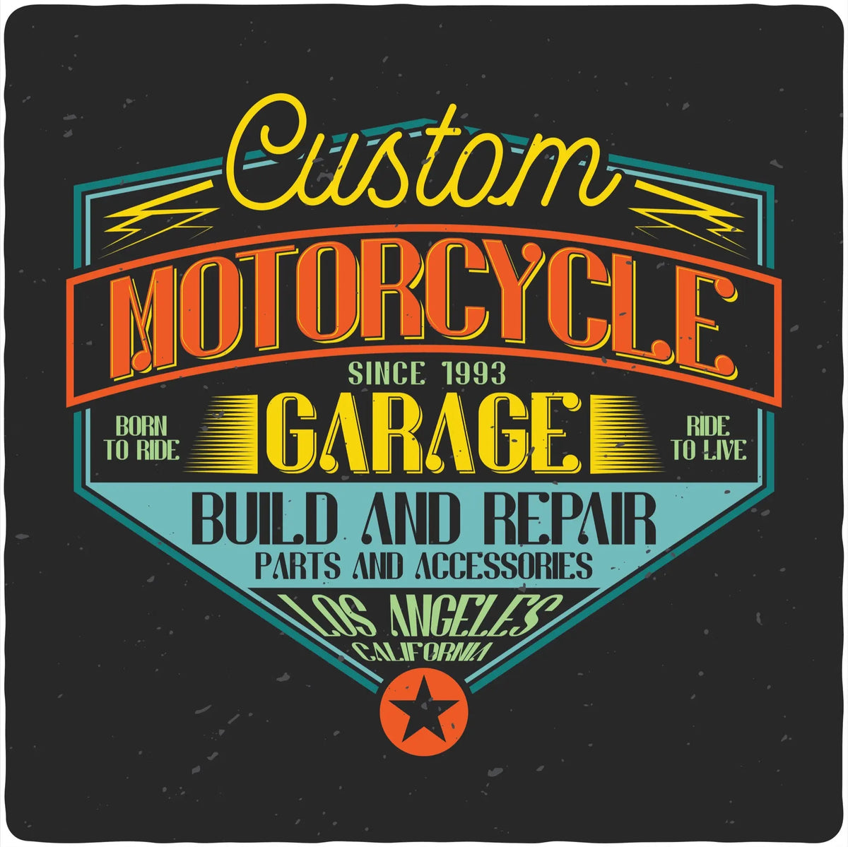 Motorcycle Garage Men's Bamboo Viscose/Organic Cotton Short Sleeve Graphic T-Shirt Spun Bamboo