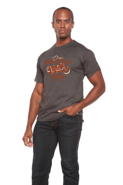 Motorcycles Garage Men's Bamboo Viscose/Organic Cotton Short Sleeve Graphic T-Shirt Spun Bamboo