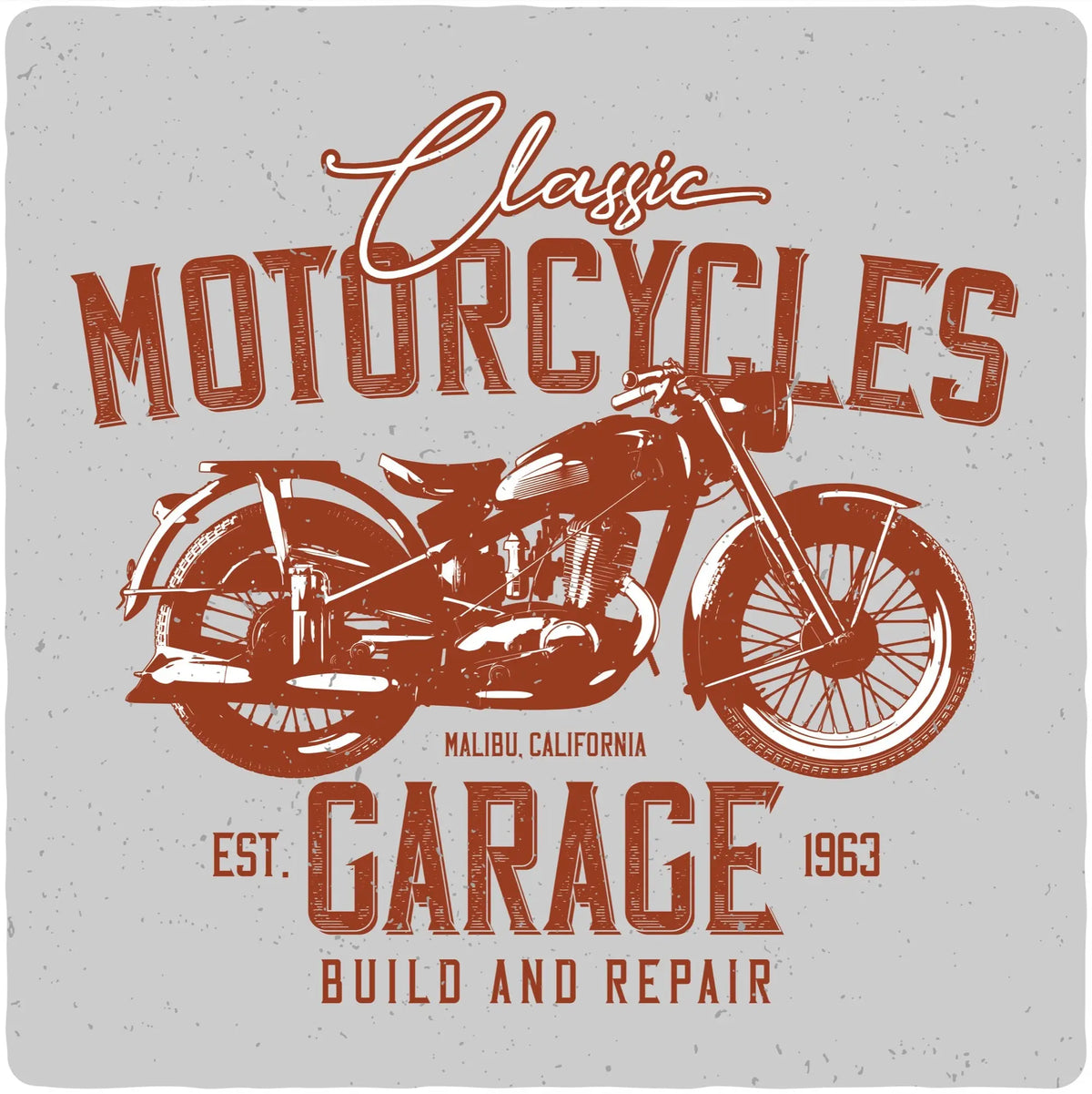 Motorcycles Garage Men's Bamboo Viscose/Organic Cotton Short Sleeve Graphic T-Shirt Spun Bamboo
