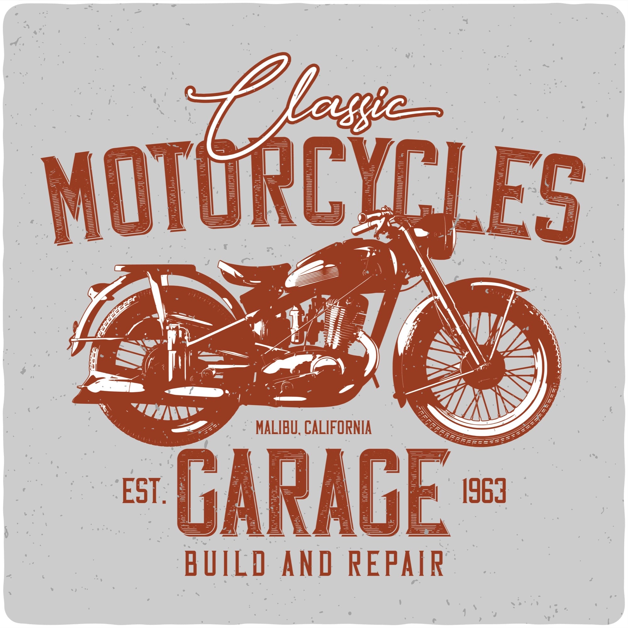 Motorcycles Garage Men's Bamboo Viscose/Organic Cotton Short Sleeve Graphic T-Shirt Spun Bamboo