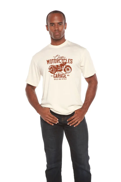 Motorcycles Garage Men's Bamboo Viscose/Organic Cotton Short Sleeve Graphic T-Shirt Spun Bamboo