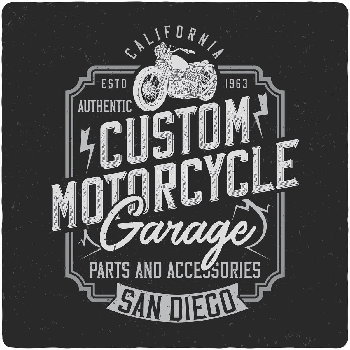 Mototrcycle Garage Men's Bamboo Viscose/Organic Cotton Short Sleeve Graphic T-Shirt Spun Bamboo