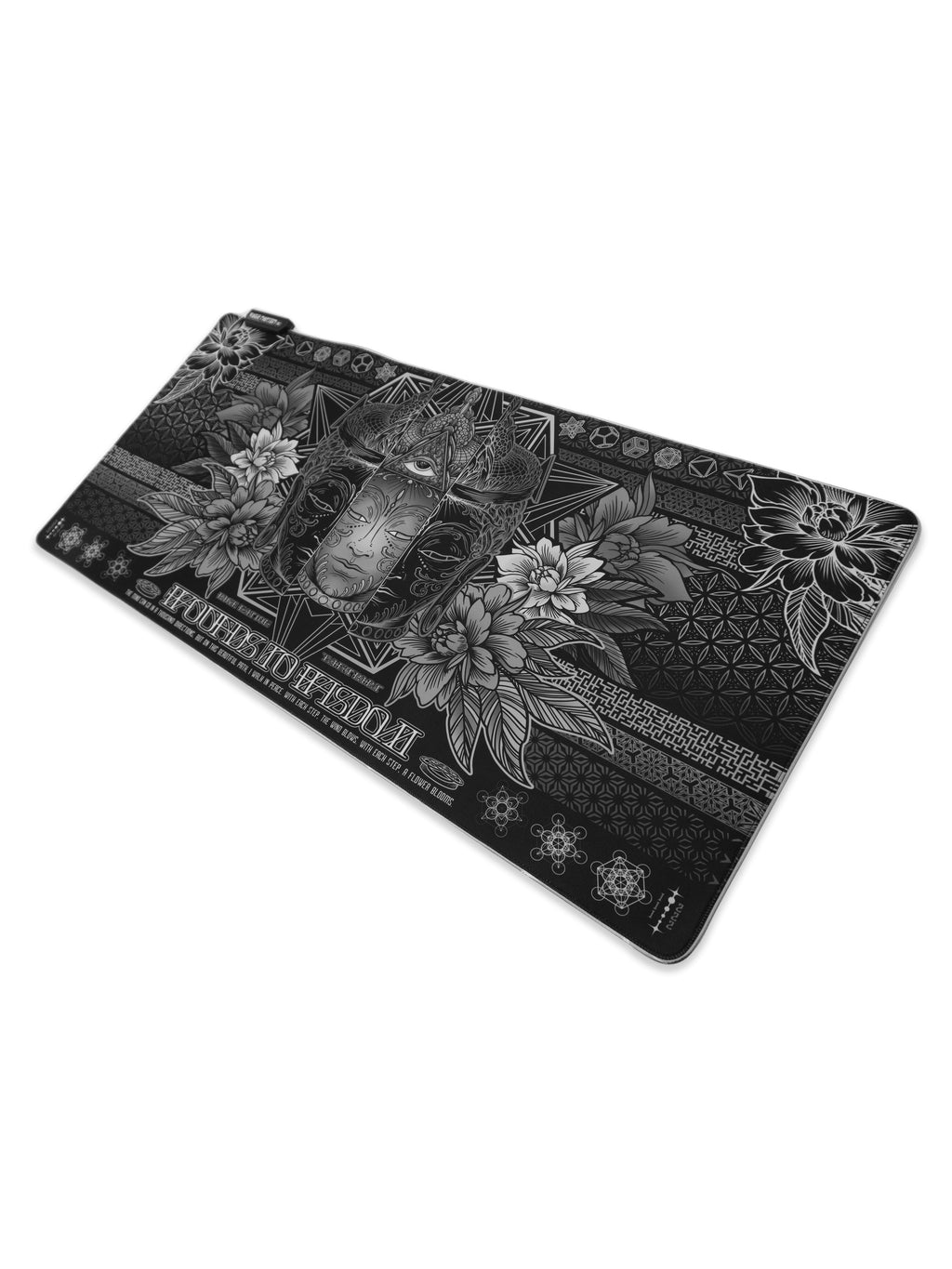 WOUNDS TO WISDOM V1 ✦ MONOCHROME ✦ XXL RGB Gaming Mouse Pad Rage Nation Apparel