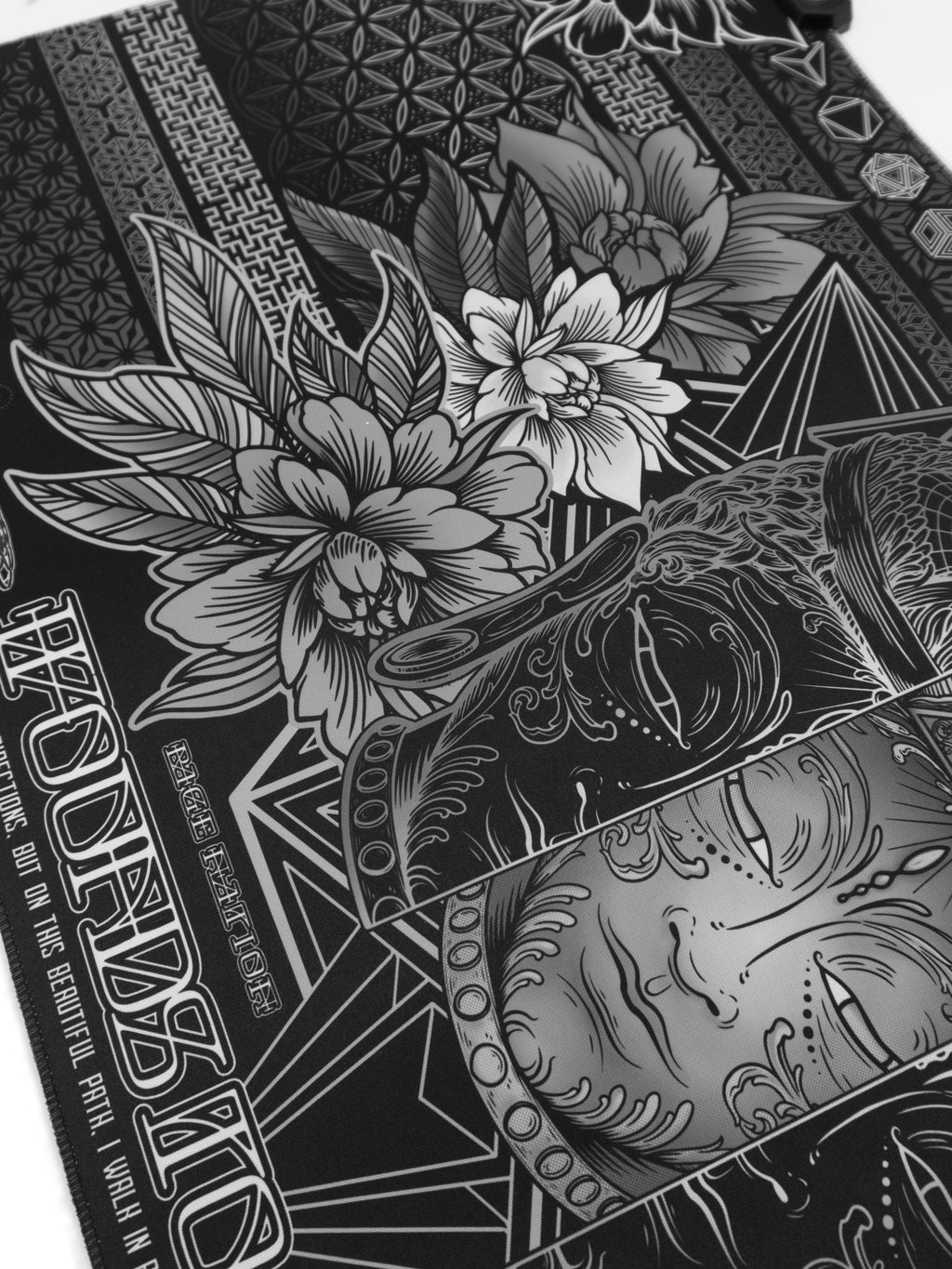 WOUNDS TO WISDOM V1 ✦ MONOCHROME ✦ XXL RGB Gaming Mouse Pad Rage Nation Apparel