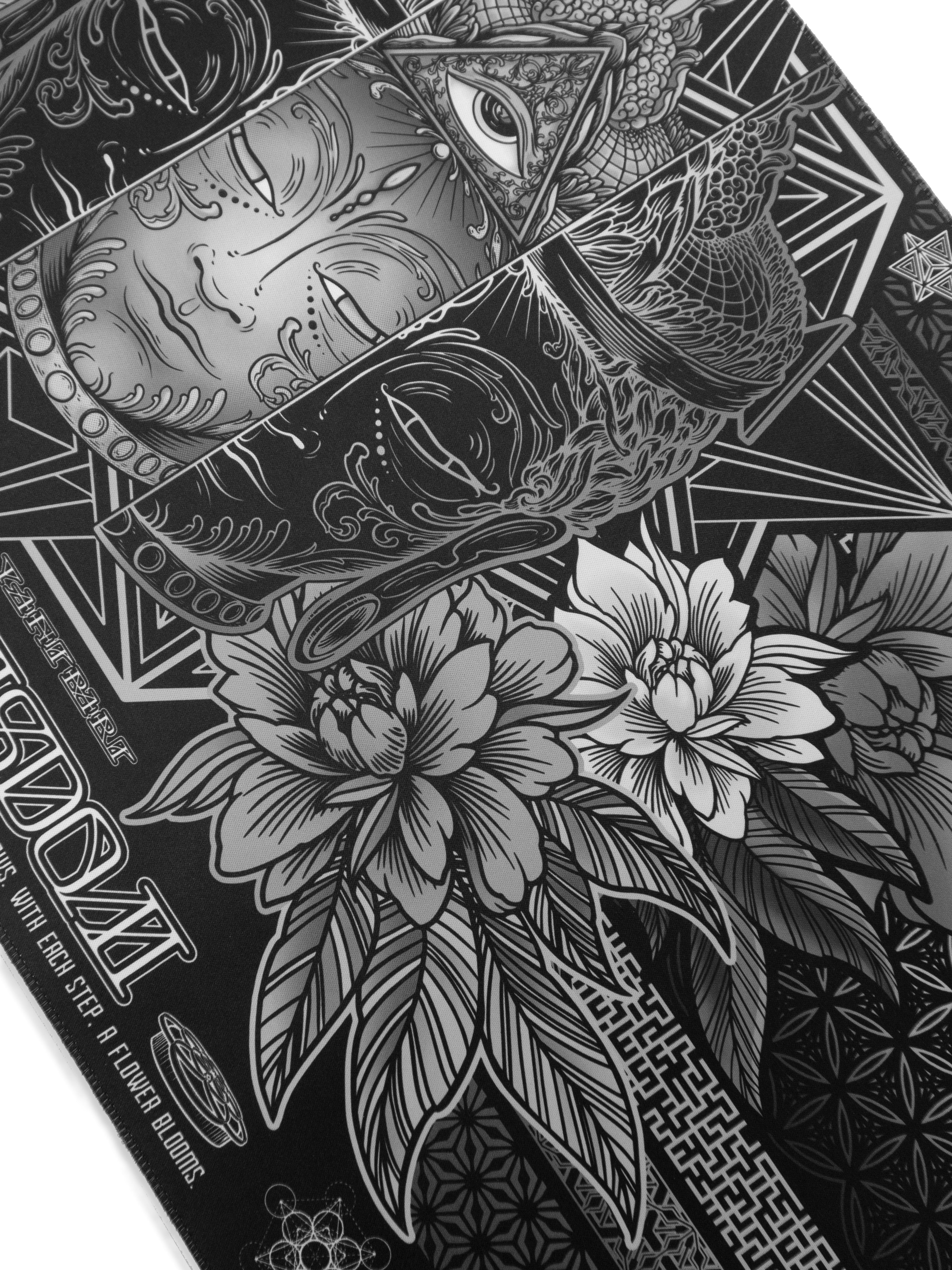 WOUNDS TO WISDOM V1 ✦ MONOCHROME ✦ XXL RGB Gaming Mouse Pad Rage Nation Apparel