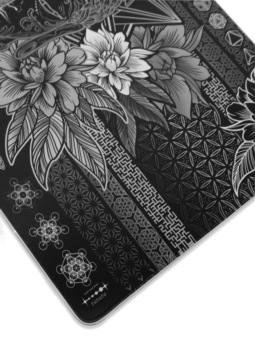 WOUNDS TO WISDOM V1 ✦ MONOCHROME ✦ XXL RGB Gaming Mouse Pad Rage Nation Apparel