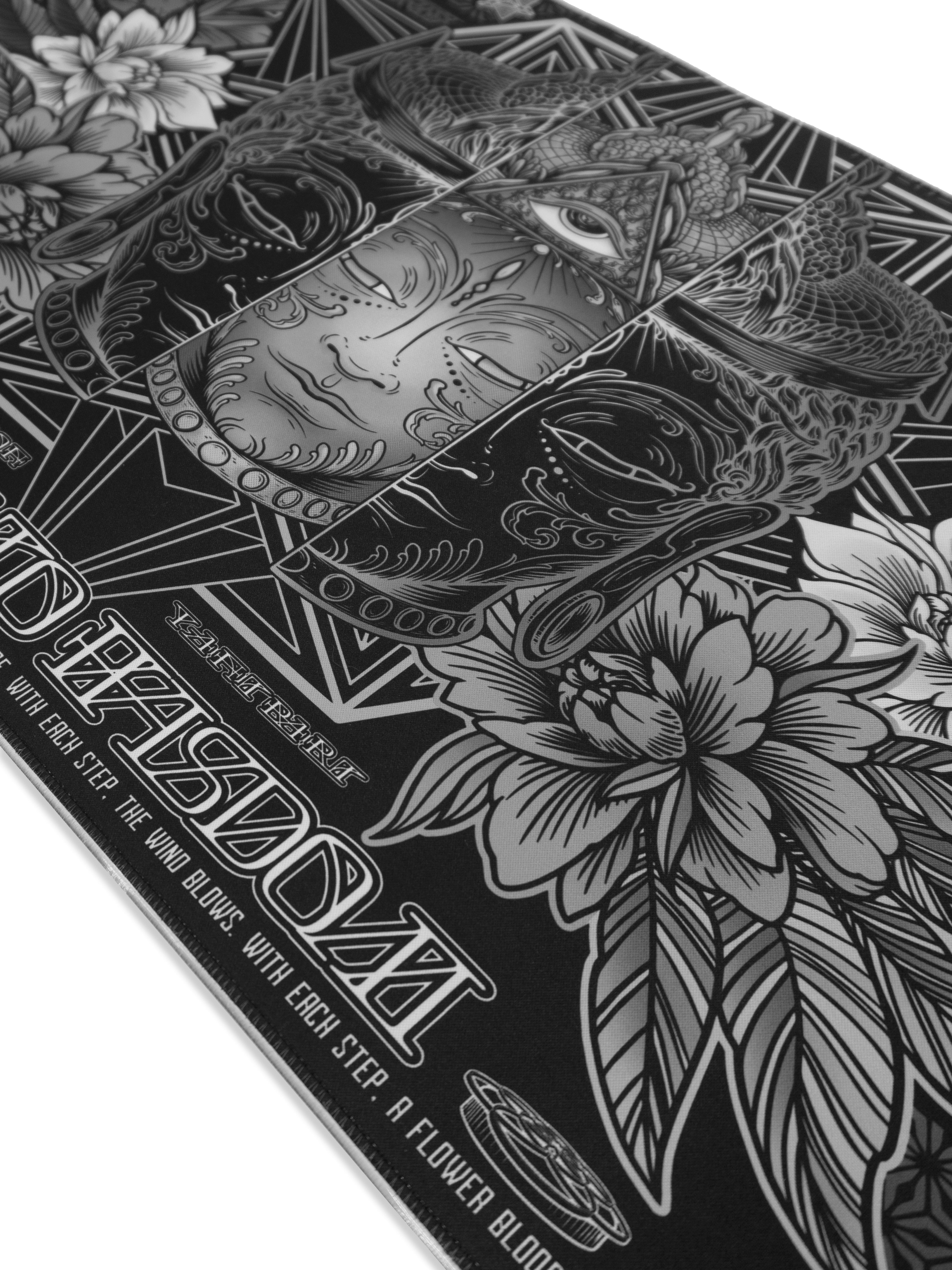 WOUNDS TO WISDOM V1 ✦ MONOCHROME ✦ XXL RGB Gaming Mouse Pad Rage Nation Apparel