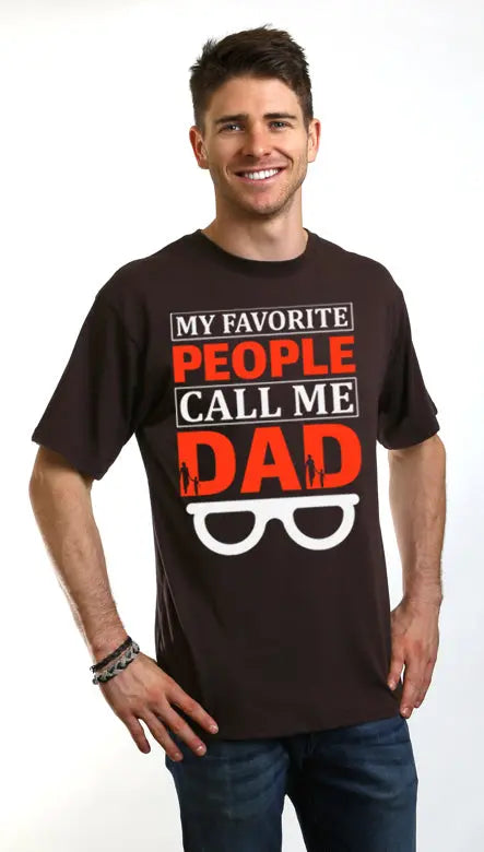 My Favorite People Call Me Dad Men's Bamboo Viscose/Organic Cotton Short Sleeve Graphic T-Shirt Spun Bamboo