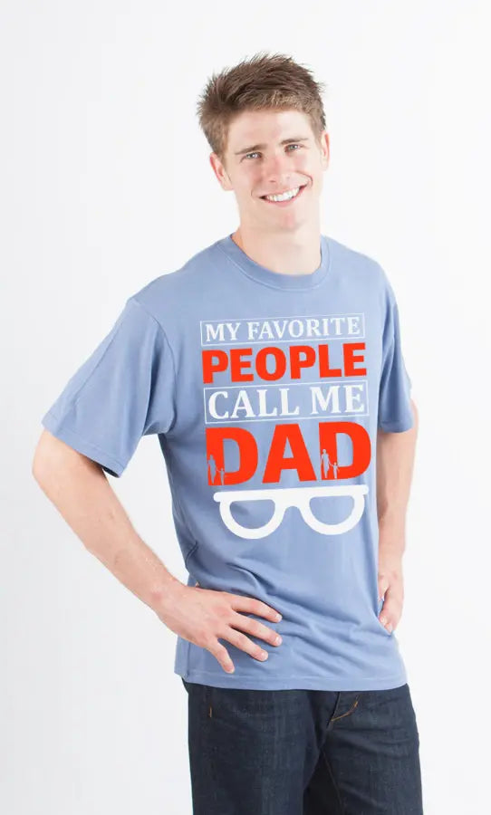 My Favorite People Call Me Dad Men's Bamboo Viscose/Organic Cotton Short Sleeve Graphic T-Shirt Spun Bamboo