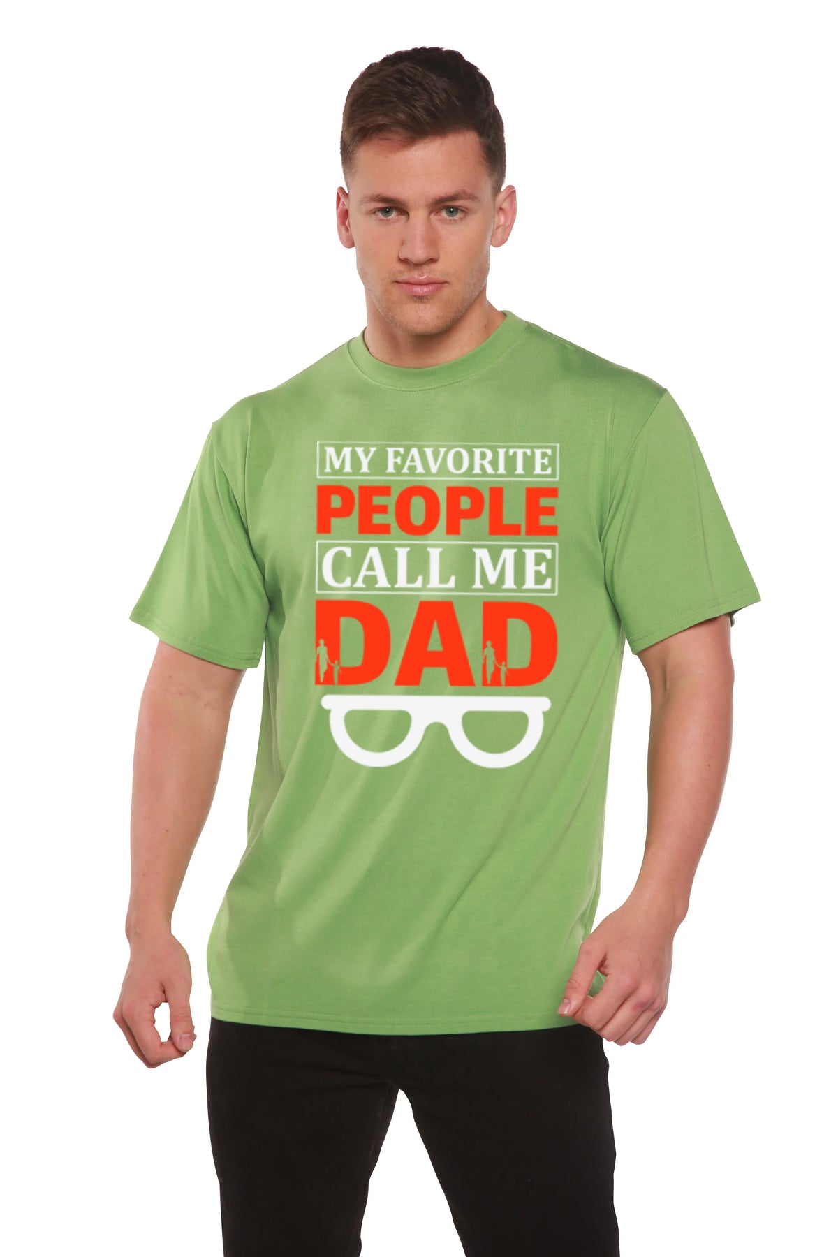 My Favorite People Call Me Dad Men's Bamboo Viscose/Organic Cotton Short Sleeve Graphic T-Shirt Spun Bamboo
