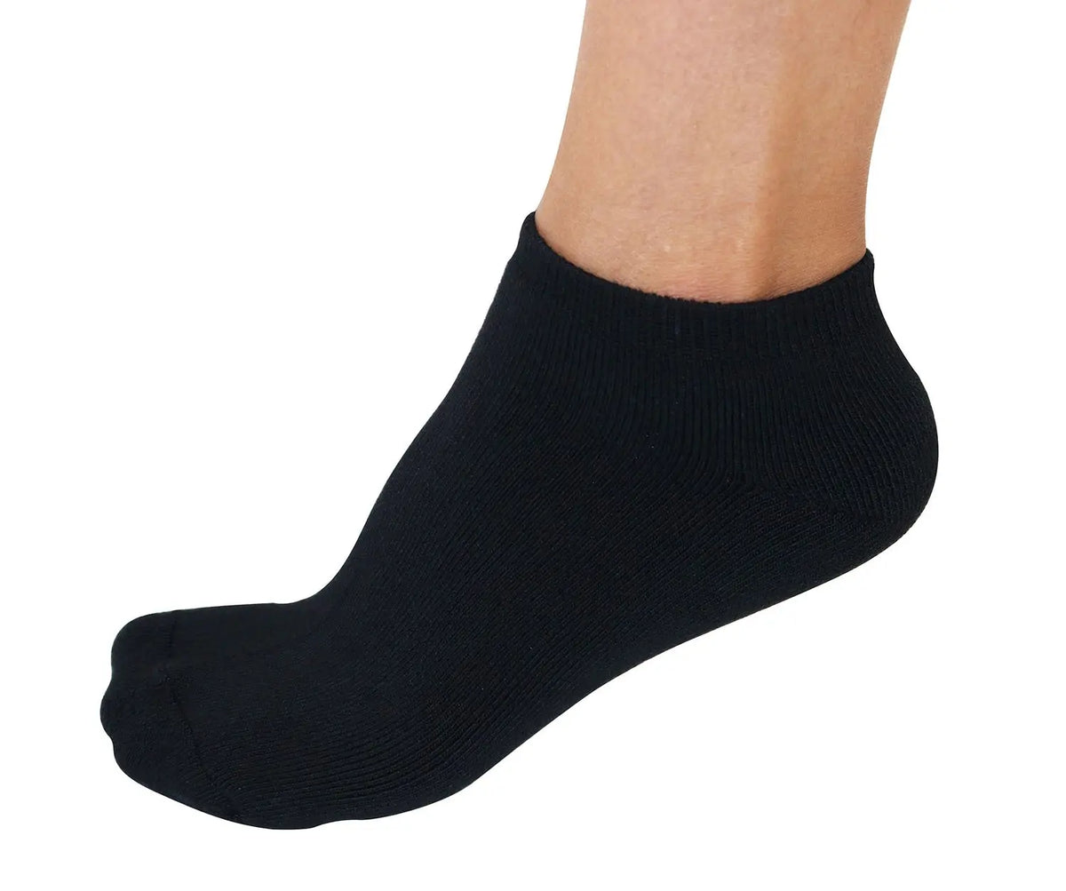 No Look Anklet Bamboo Viscose Socks - Black Spun Bamboo