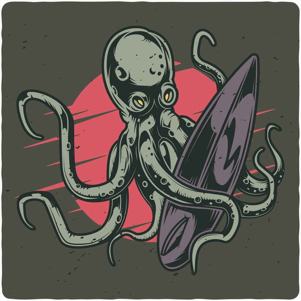Octopus Men's Bamboo Viscose/Organic Cotton Short Sleeve Graphic T-Shirt Spun Bamboo