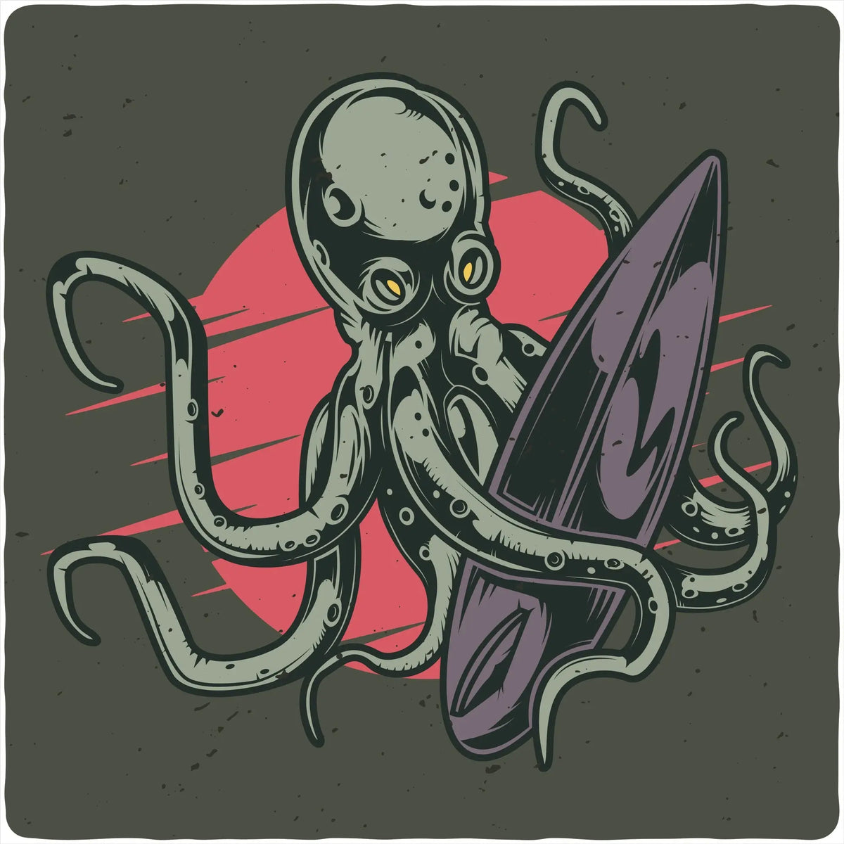 Octopus Men's Bamboo Viscose/Organic Cotton Short Sleeve Graphic T-Shirt Spun Bamboo