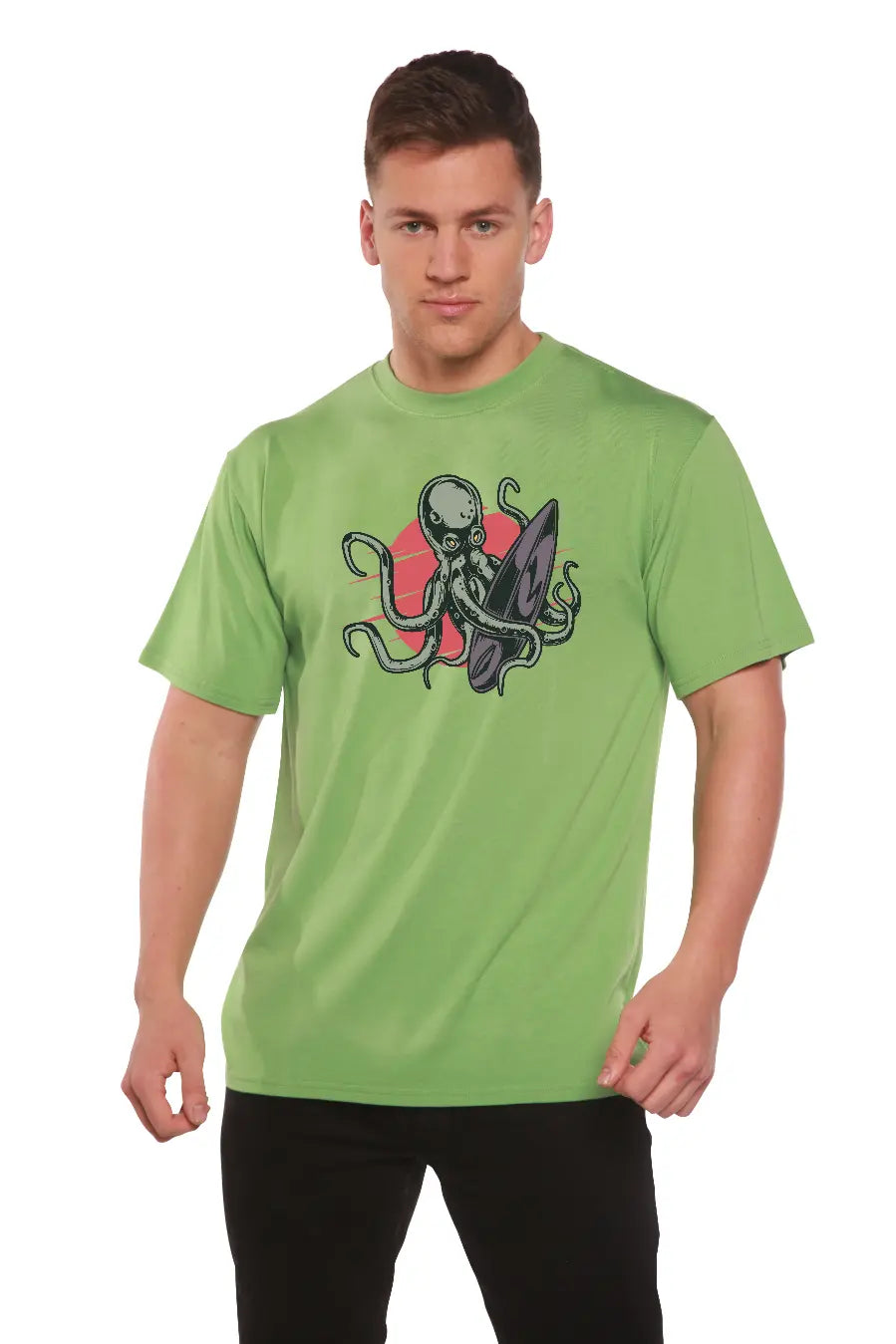 Octopus Men's Bamboo Viscose/Organic Cotton Short Sleeve Graphic T-Shirt Spun Bamboo