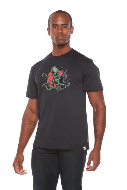 Octopus Men's Bamboo Viscose/Organic Cotton Short Sleeve Graphic T-Shirt Spun Bamboo