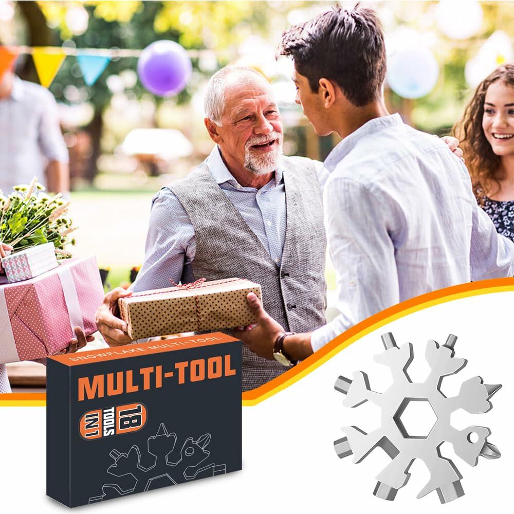 18 in 1 Silver Snowflake Multitool & 20 in 1 Black Credit Card Multitools Gift Deal US