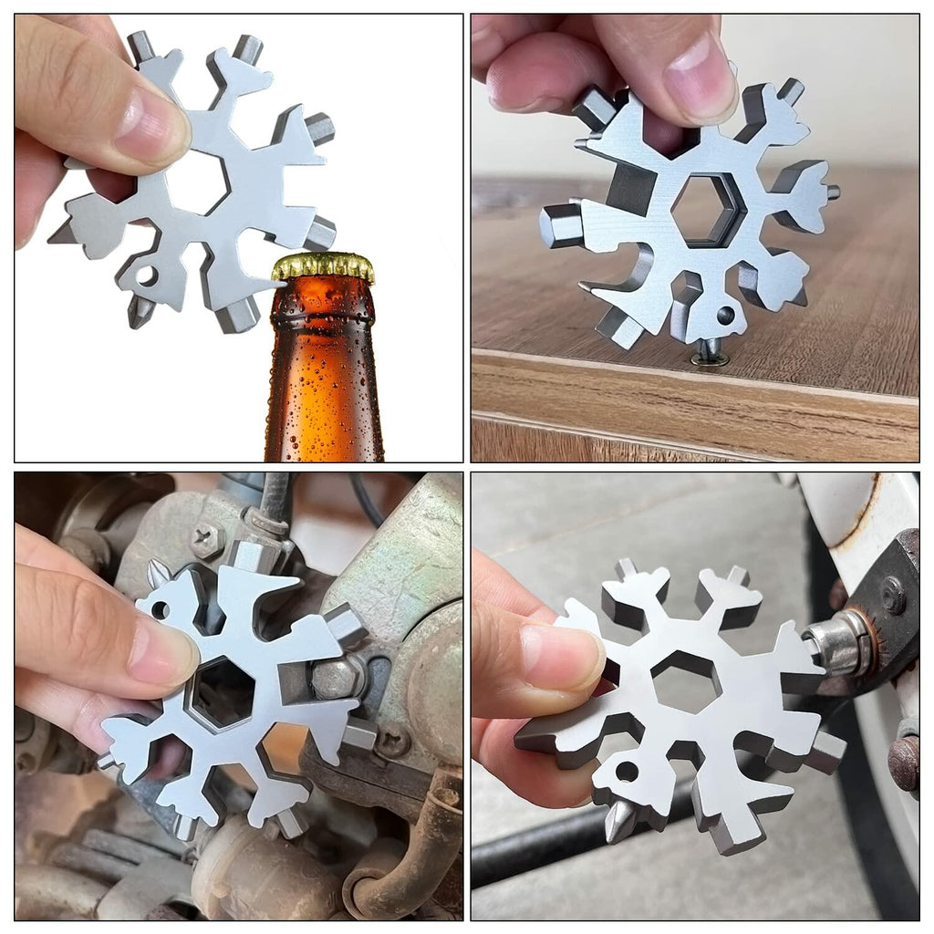 18 in 1 Silver Snowflake Multitool & 20 in 1 Black Credit Card Multitools Gift Deal US