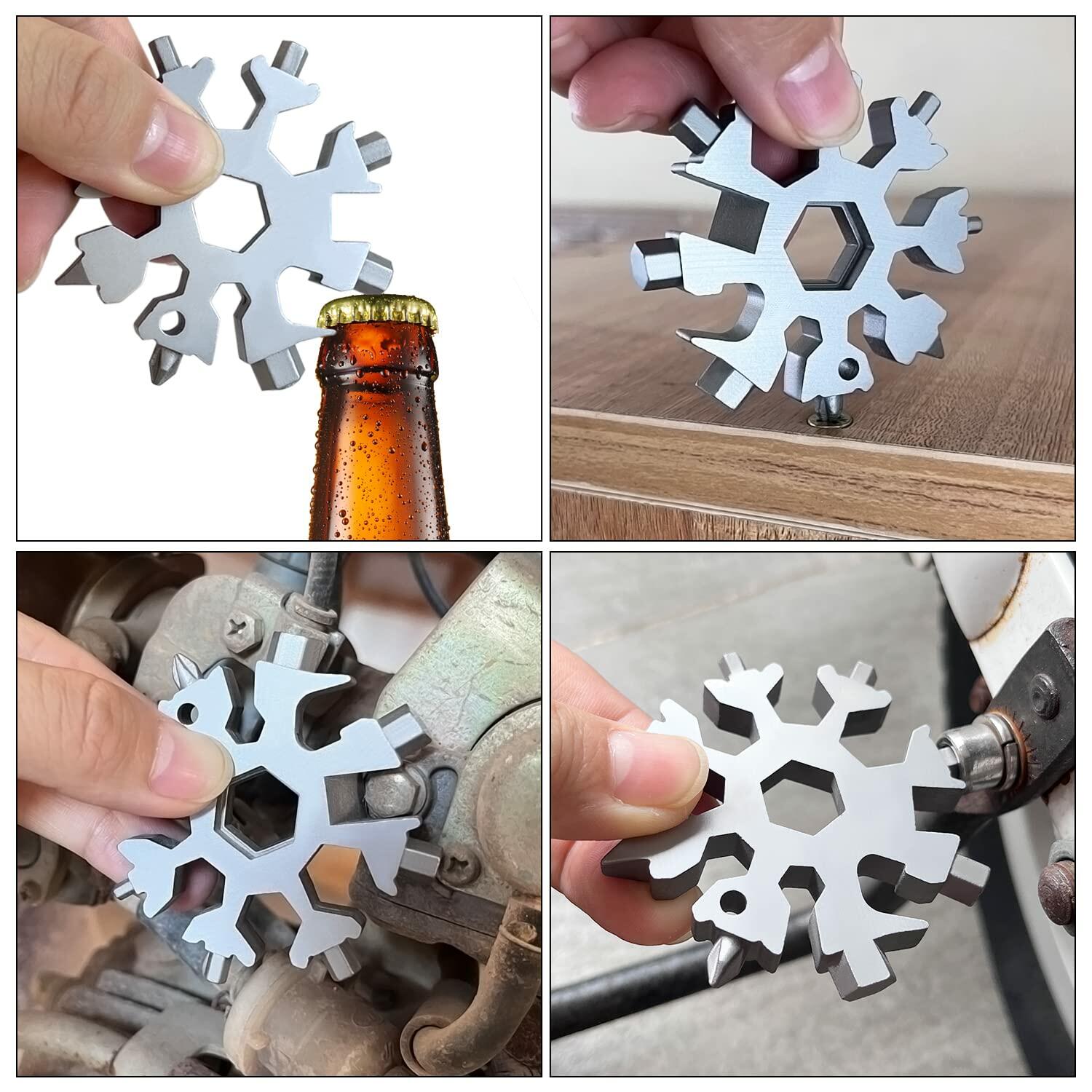 18 in 1 Silver Snowflake Multitool & 20 in 1 Black Credit Card Multitools Gift Deal US