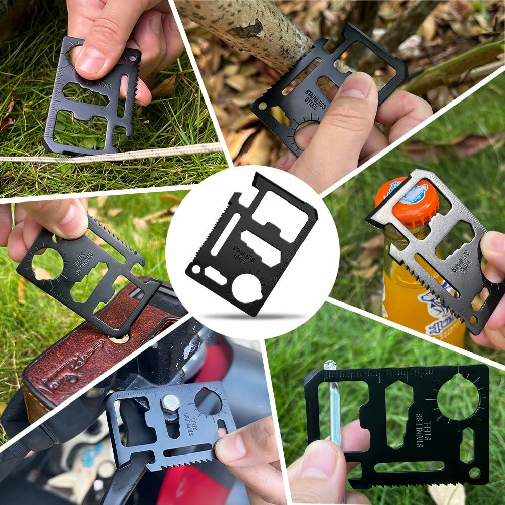 18 in 1 Silver Snowflake Multitool & 20 in 1 Black Credit Card Multitools Gift Deal US