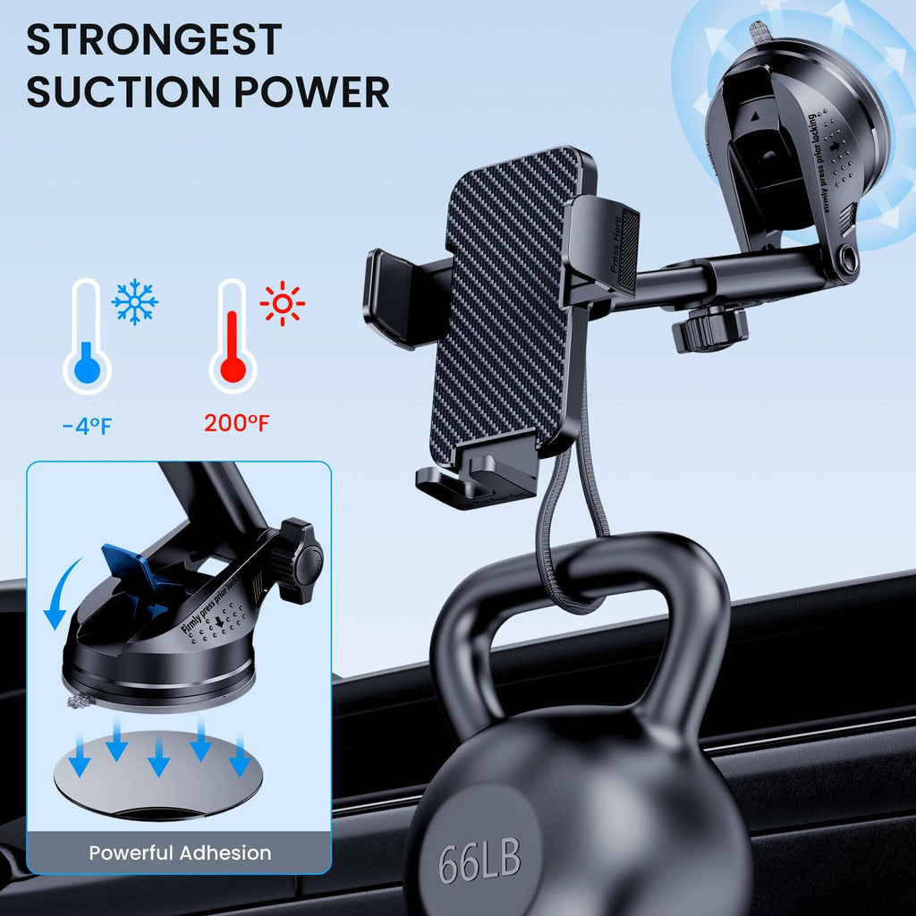 BIVGAZA Military-Grade Car Phone Holder Universal Thick Case Friendly Black Deal US