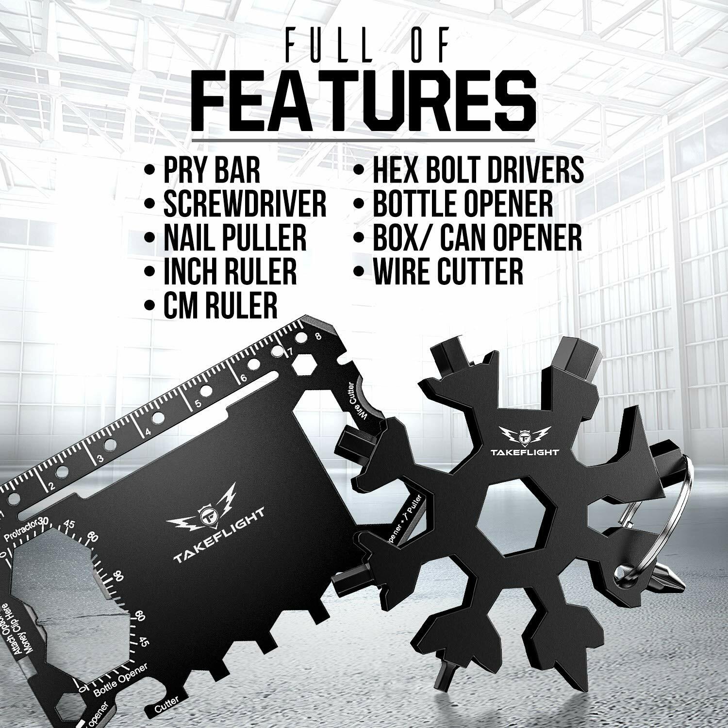TF TAKEFLIGHT Tactical EDC Credit Card Multitool Set Black Screwdriver Deal US