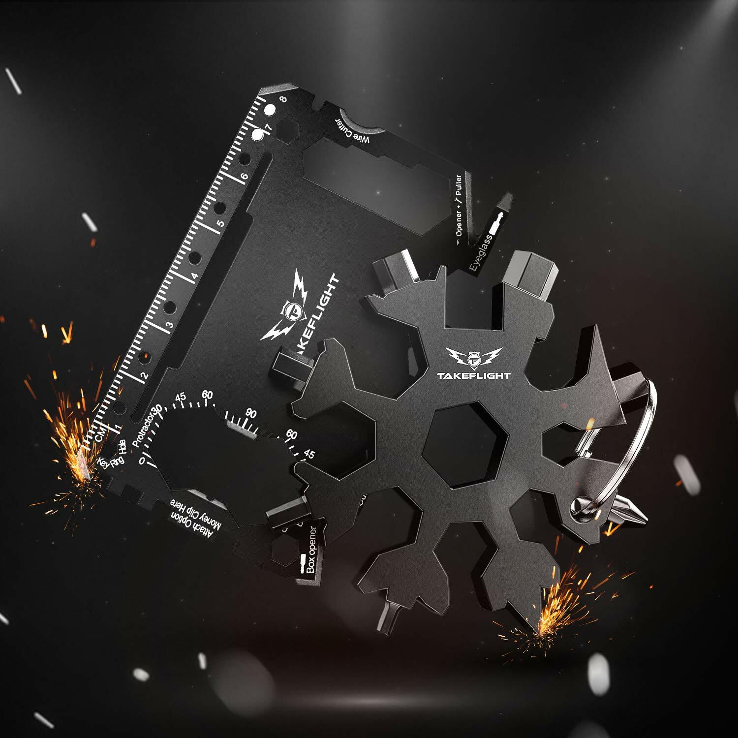 TF TAKEFLIGHT Tactical EDC Credit Card Multitool Set Black Screwdriver Deal US