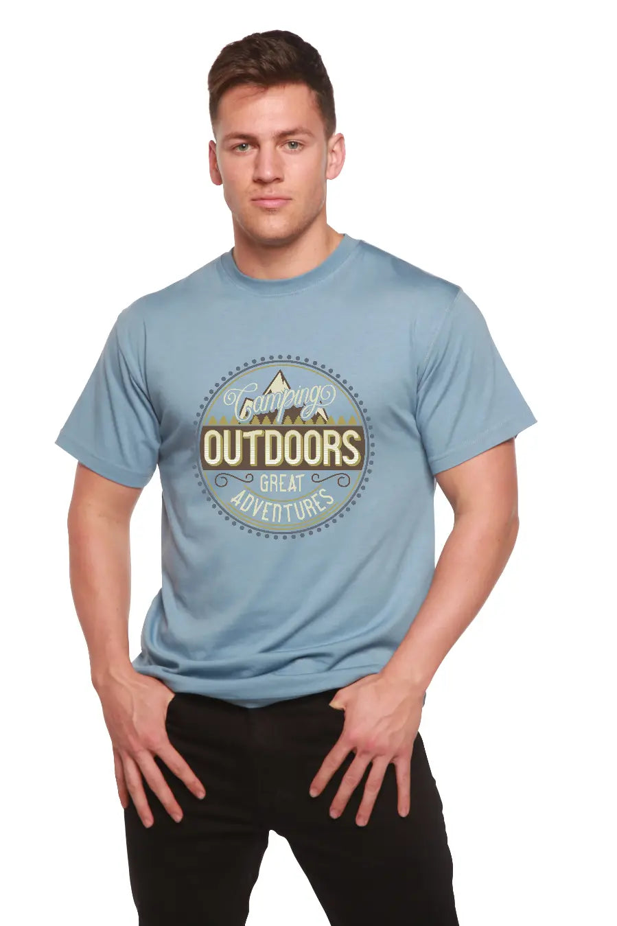 Outdoors Men's Bamboo Viscose/Organic Cotton Short Sleeve Graphic T-Shirt Spun Bamboo