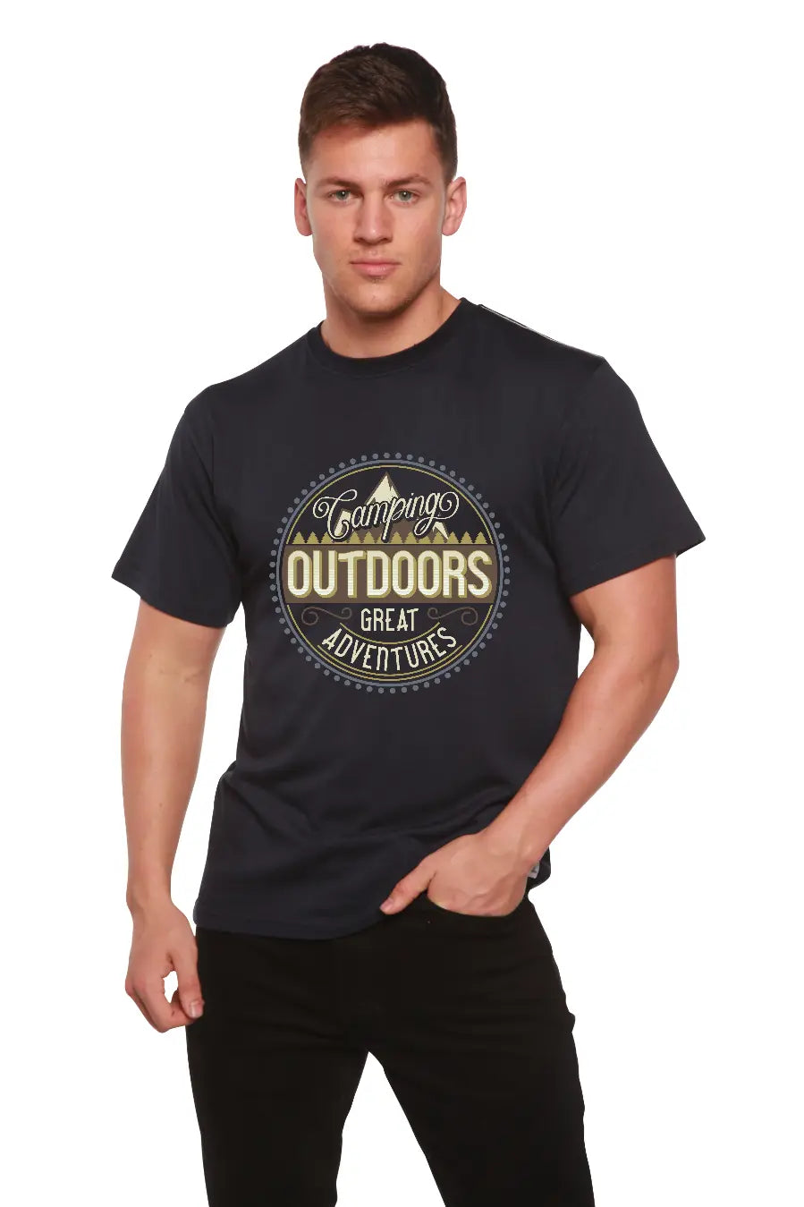 Outdoors Men's Bamboo Viscose/Organic Cotton Short Sleeve Graphic T-Shirt Spun Bamboo