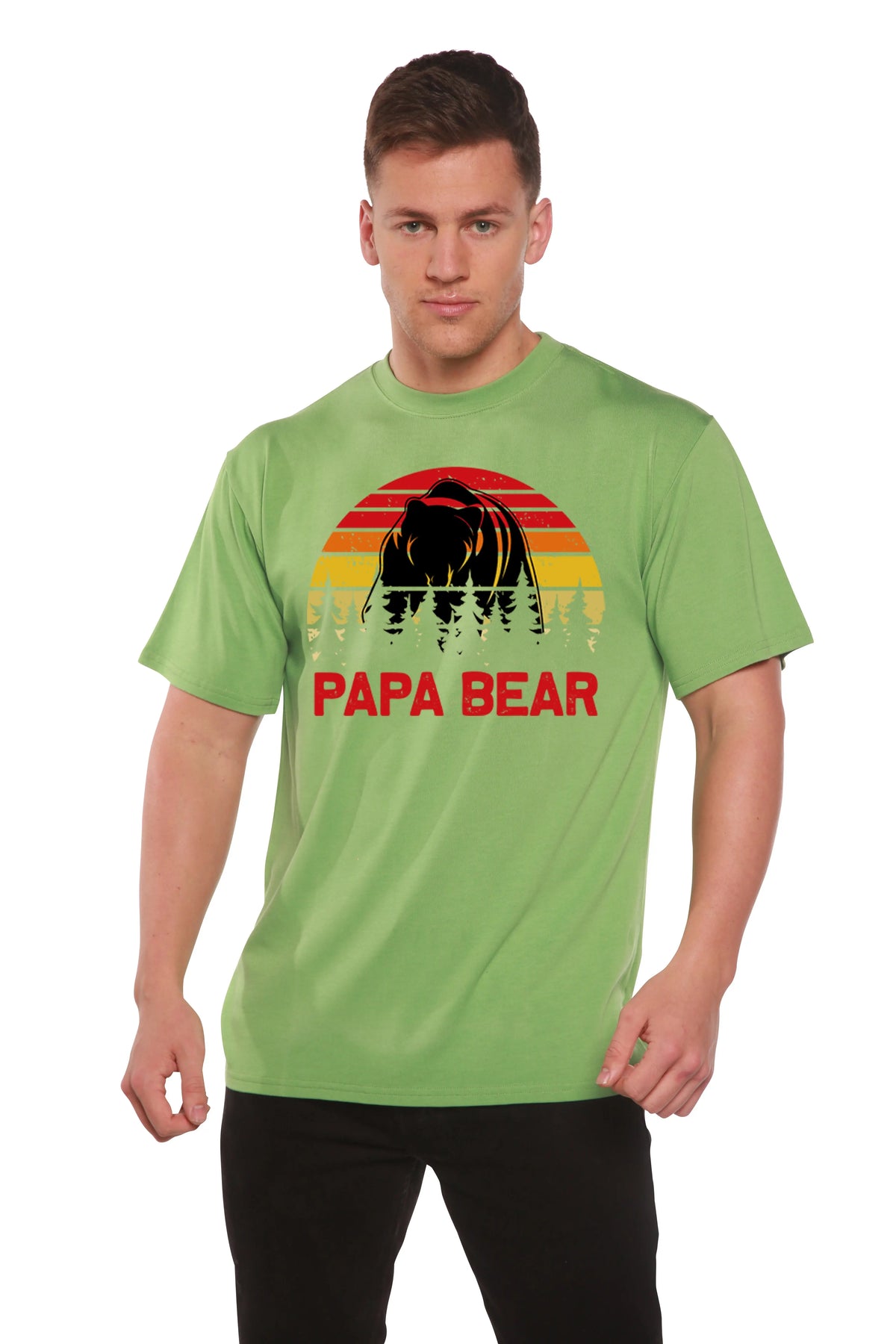 Papa Bear Men's Bamboo Viscose/Organic Cotton Short Sleeve Graphic T-Shirt Spun Bamboo