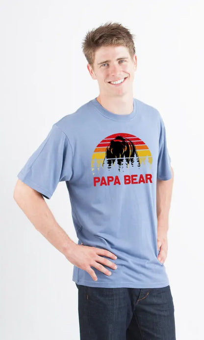 Papa Bear Men's Bamboo Viscose/Organic Cotton Short Sleeve Graphic T-Shirt Spun Bamboo