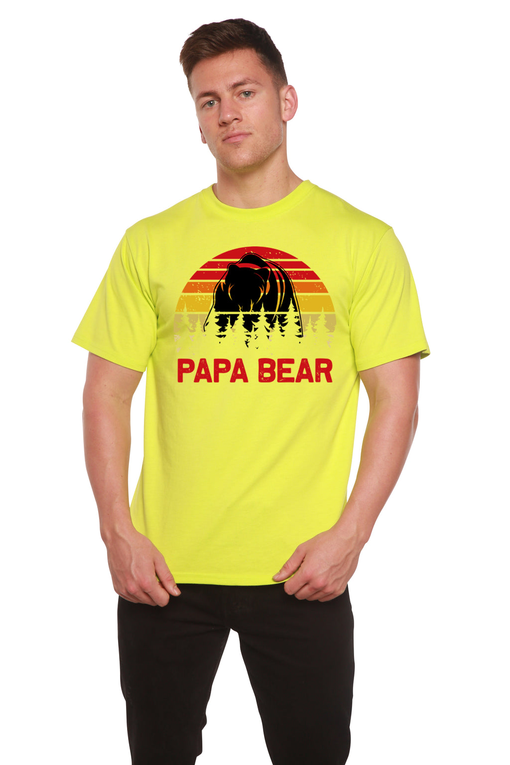 Papa Bear Men's Bamboo Viscose/Organic Cotton Short Sleeve Graphic T-Shirt Spun Bamboo