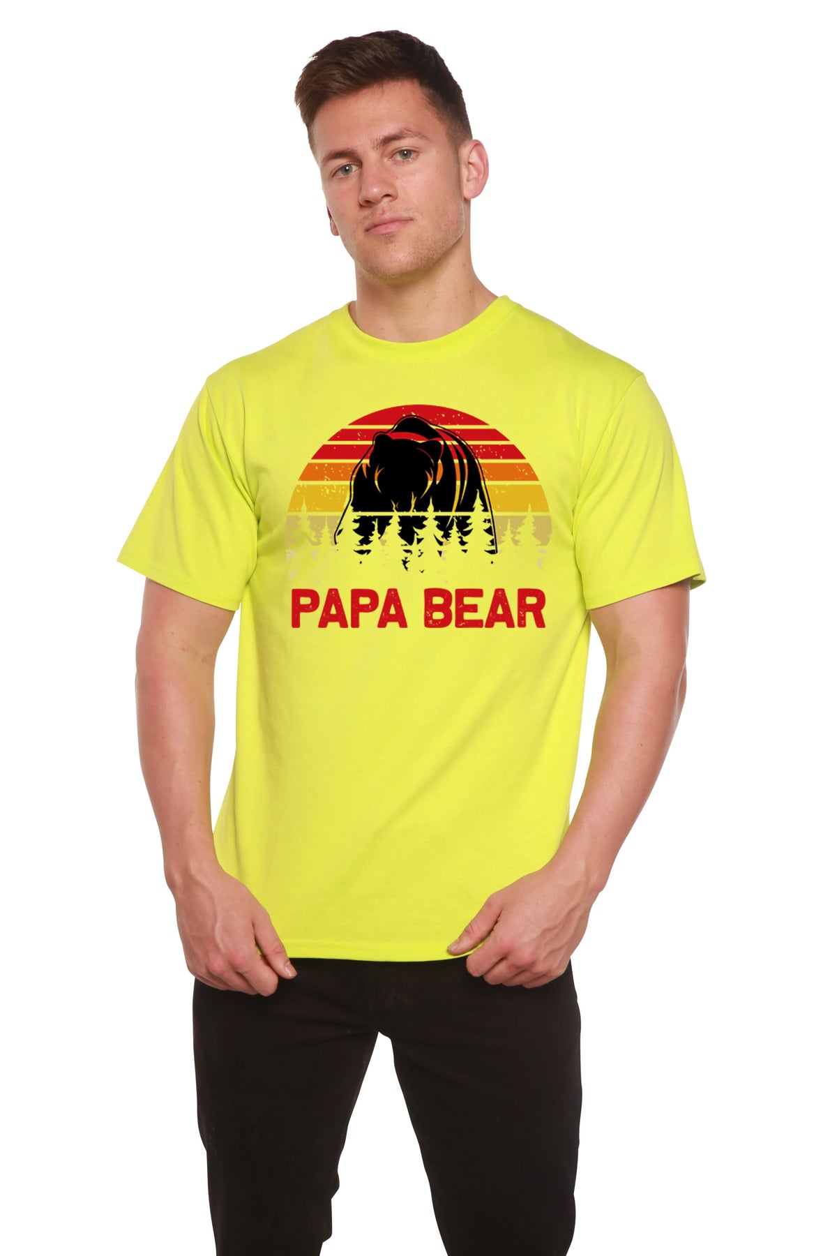 Papa Bear Men's Bamboo Viscose/Organic Cotton Short Sleeve Graphic T-Shirt Spun Bamboo