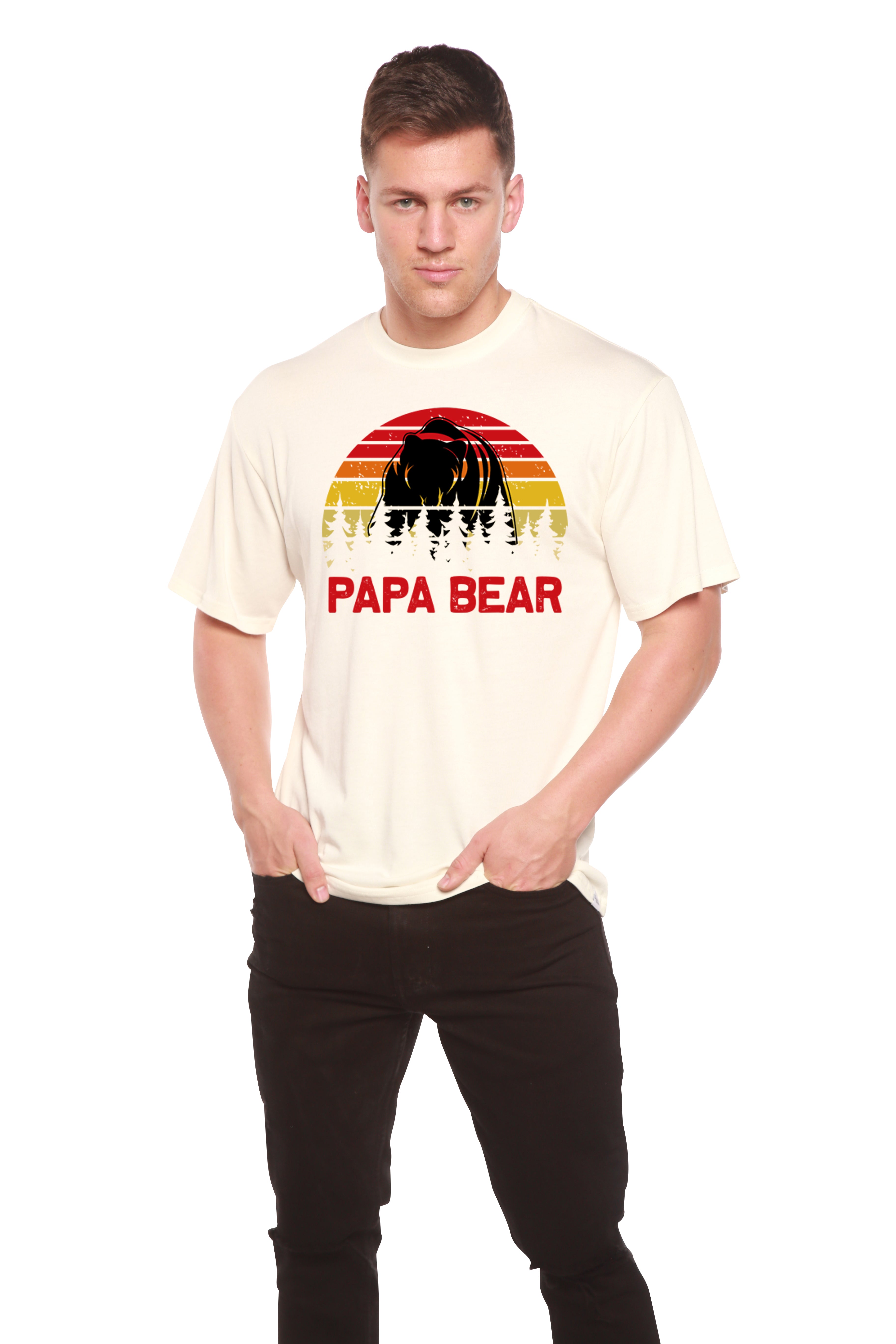 Papa Bear Men's Bamboo Viscose/Organic Cotton Short Sleeve Graphic T-Shirt Spun Bamboo