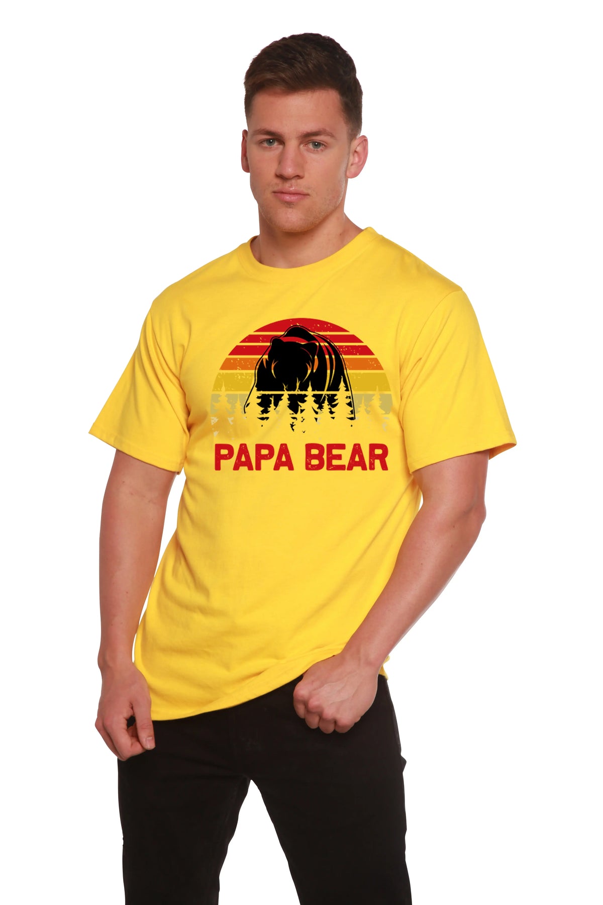 Papa Bear Men's Bamboo Viscose/Organic Cotton Short Sleeve Graphic T-Shirt Spun Bamboo