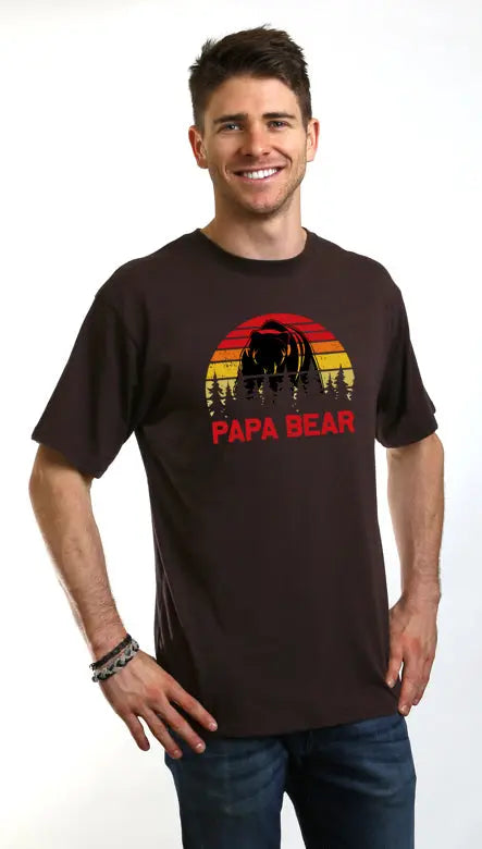 Papa Bear Men's Bamboo Viscose/Organic Cotton Short Sleeve Graphic T-Shirt Spun Bamboo