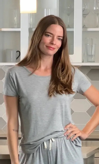 Women’s Bamboo Lounge Set - Lounge T-Shirt + Lounge Shorts Spun Bamboo