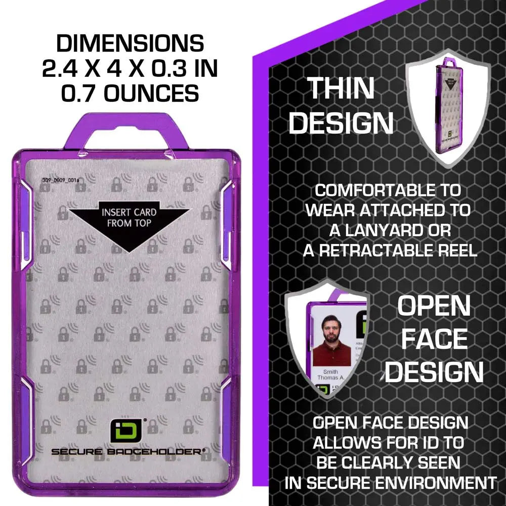 Secure Badge Holder Lite ™ Vertical 1 ID Card Holder ID Stronghold